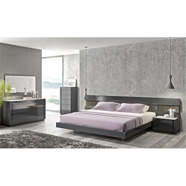 J&M Furniture J & M Furniture 178671-NSR Braga Right Facing Night Stand - Grey Lacquer - 178671-NSR
