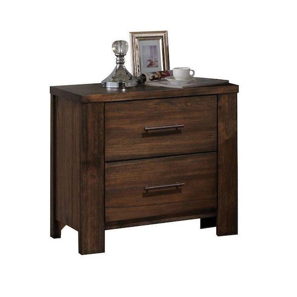 Gfancy Fixtures 26 x 16 x 25 in. Metal Nightstand, Oak - GF3084852