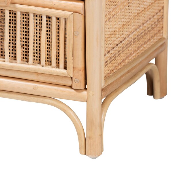 Bali & Pari Adrika Bohemian Natural Rattan 2-Drawer Nightstand - 244-13676-ZORO