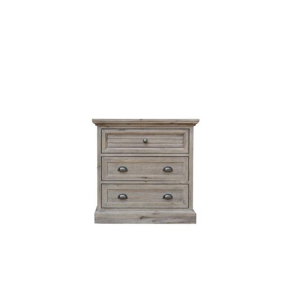 Sunset Trading Sunset Trading CF-3036-0441 Solstice 3 Drawer Nightstand  Grey - CF-3036-0441