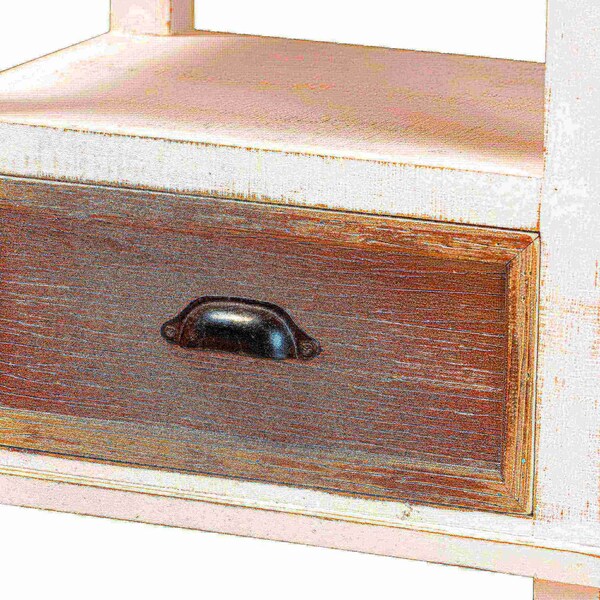 Baxton Studio Glynn Rustic Farmhouse Weathered Two-Tone White and Oak Brown Finished Wood 1-Drawer Nightstand - 178-11405-ZORO