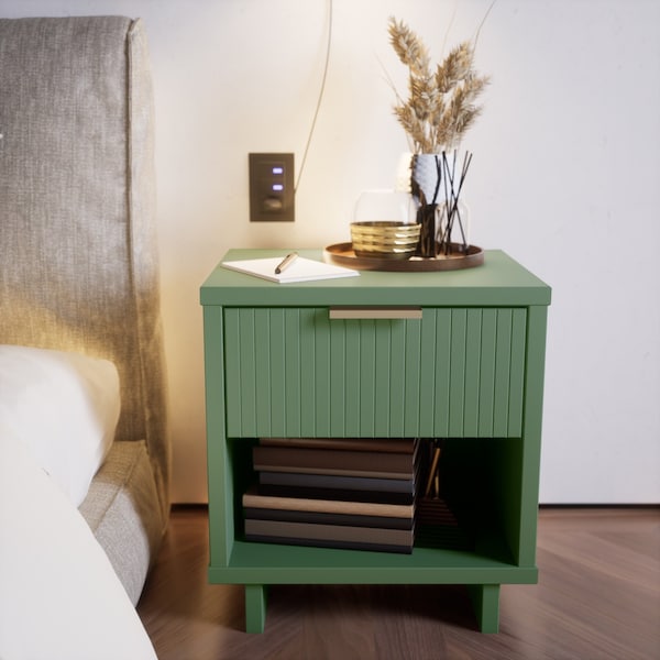 Manhattan Comfort Granville Nightstand 1.0 in Sage Green - NS-5003