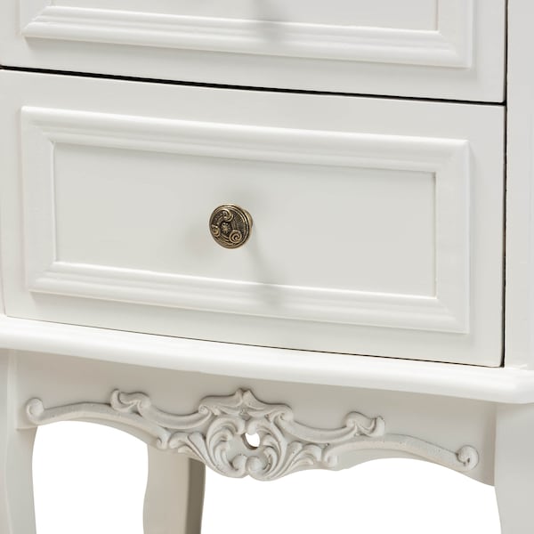 Baxton Studio Darlene White and Cherry Brown Finished Wood 2-Drawer Nightstand - 165-10696