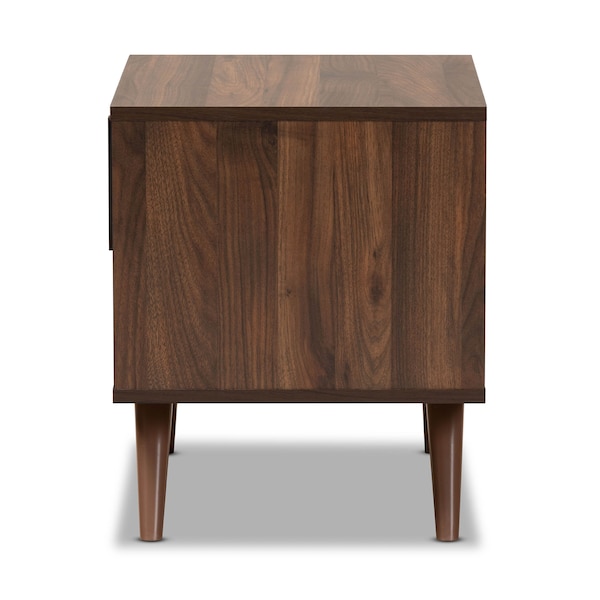 Baxton Studio Naoki Two-Tone Grey and Walnut Finished Wood 1-Drawer Nightstand - 168-10757