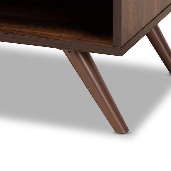 Baxton Studio Naoki Two-Tone Grey and Walnut Finished Wood 1-Drawer Nightstand - 168-10757