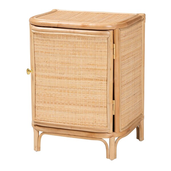 Bali & Pari Kiara Bohemian Natural Rattan Nightstand - 244-13675-ZORO