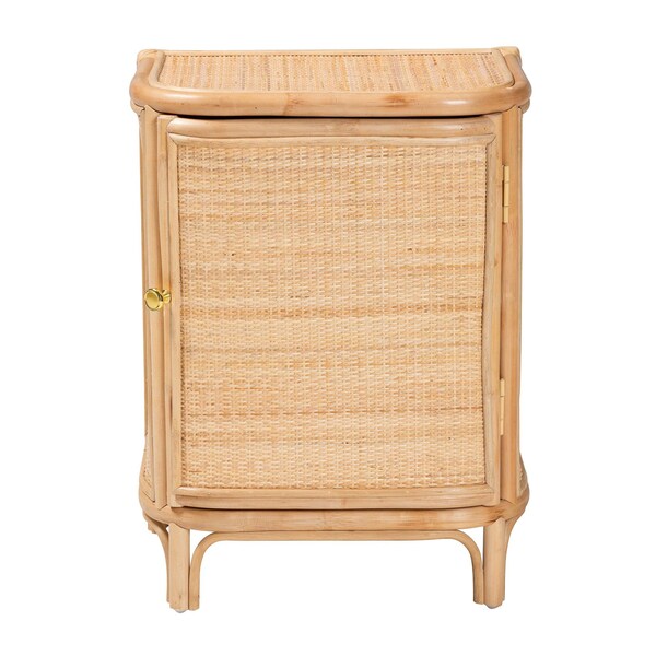 Bali & Pari Kiara Bohemian Natural Rattan Nightstand - 244-13675-ZORO