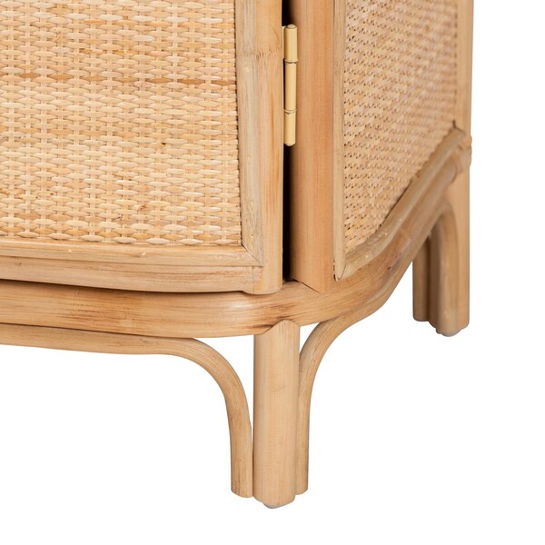 Bali & Pari Kiara Bohemian Natural Rattan Nightstand - 244-13675-ZORO