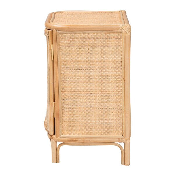 Bali & Pari Kiara Bohemian Natural Rattan Nightstand - 244-13675-ZORO