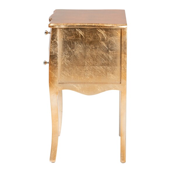 Baxton Studio Patrice Classic and Traditional Gold Finished Wood 2Drawer Nightstand - 220-12548-ZORO