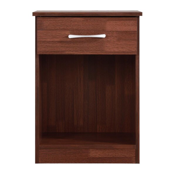 Passion Furniture 24 x 16 x 18 in. Lindsey 1-Drawer Nightstand, Cherry - PF-G0045-N