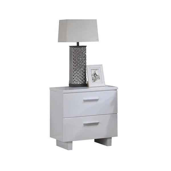 Salle De Bain Usa 23 x 23 x 15 in. Wooden Leg Nightstand - White - SA3092543