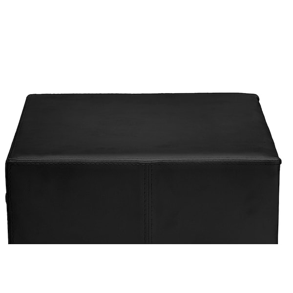 Baxton Studio Dorian Black Faux Leather Upholstered Modern Nightstand - 116-6202