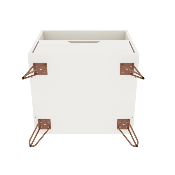 Manhattan Comfort Rockefeller Nightstand 1.0 in White (Set of 2) - 2-101GMC1