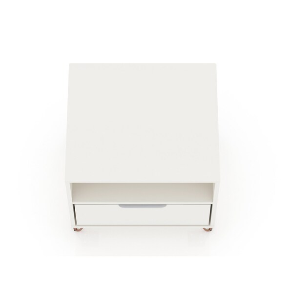 Manhattan Comfort Rockefeller Nightstand 1.0 in White (Set of 2) - 2-101GMC1