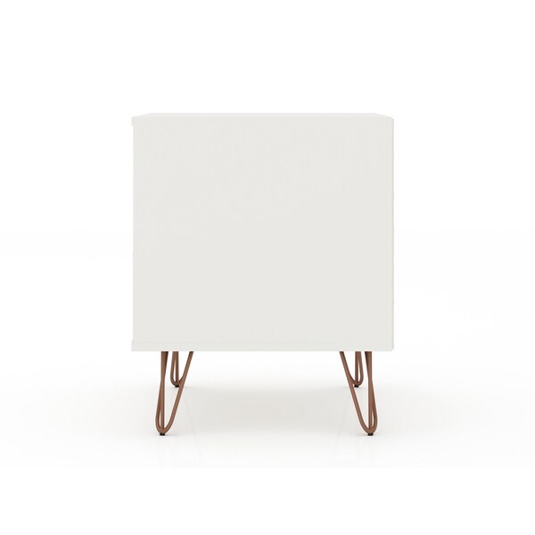 Manhattan Comfort Rockefeller Nightstand 1.0 in White (Set of 2) - 2-101GMC1