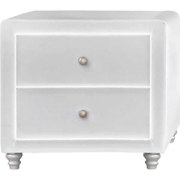 Templeton Upholstered 2 Drawer Nightstand, White - 20 x 19.29 x 20.86 in. - TE2837428