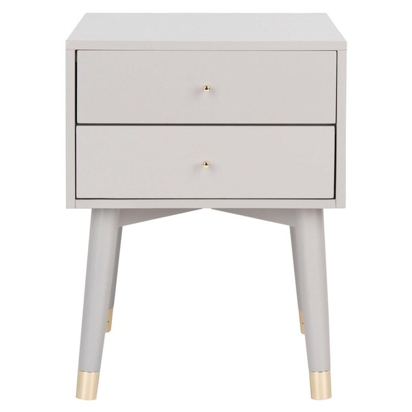 Safavieh Lyla Retro Nightstand, Grey & Gold - FOX6234F