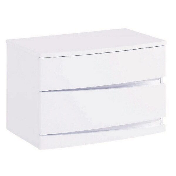 Salle De Bain Usa Exquisite High Gloss Nightstand, White - 16.5 in. - SA3098142