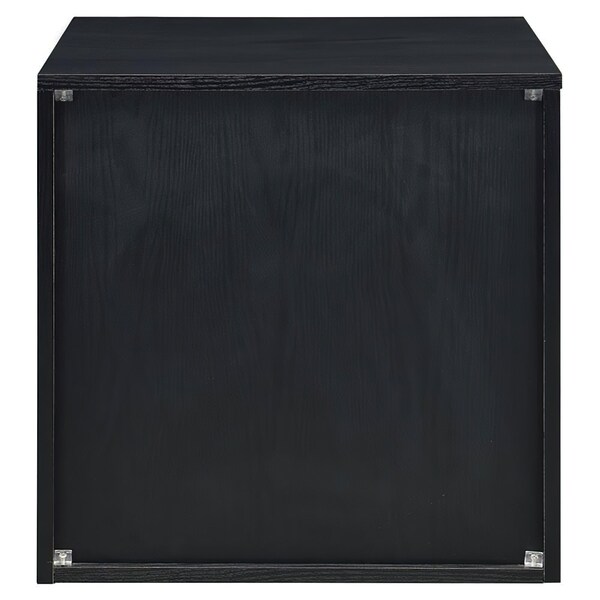 Acme 2-Drawer Wooden Nightstand in Black and Silver - ER-0295BK