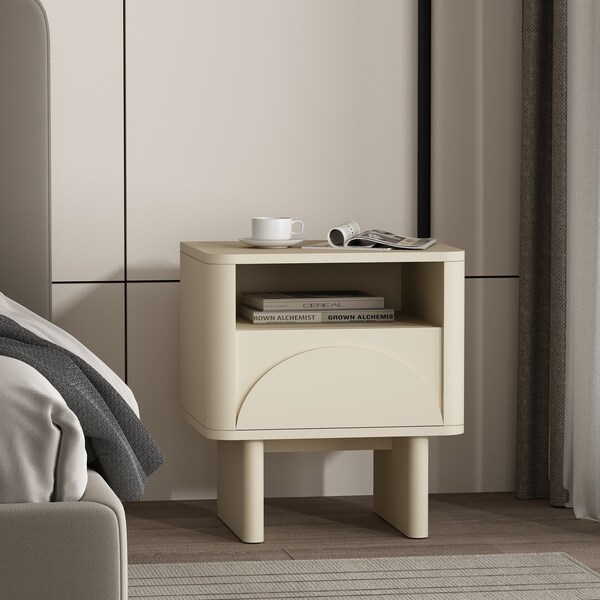 Manhattan Comfort Ella Nightstand in Cream - NS005-CR