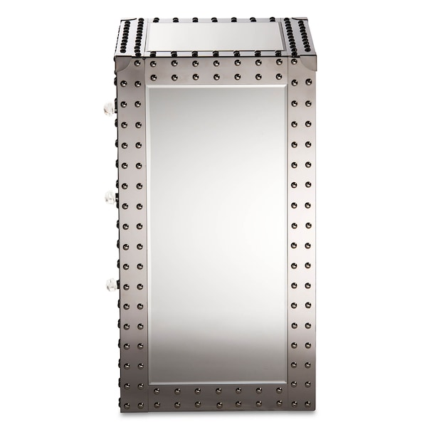 Baxton Studio Azura Modern Hollywood Regency Glamour Style Nightstand Bedside Table - 121-6735