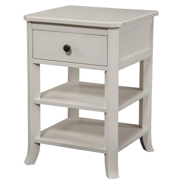 Homeroots 26 x 18 x 18 in. Mahogany White One Drawer Flair Nightstand - 399268