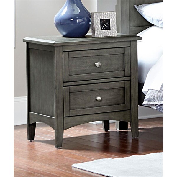 Home Elegance 25.5 x 16.5 x 23.75 in. Garcia Night Stand - Cool Gray - 2046-4