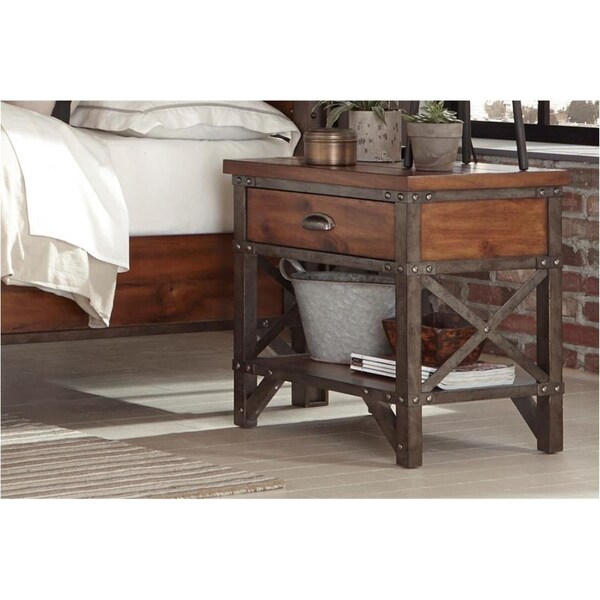 Made4Mattress 24 x 18 x 24 in. Holverson Night Stand - Rustic Brown Milk Crate - MA1360729