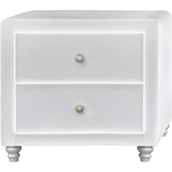 Camden Isle Camden Isle 86983 Upholstered 2 Drawer Nightstand; White - 20 x 19.29 x 20.86 in. - 86983