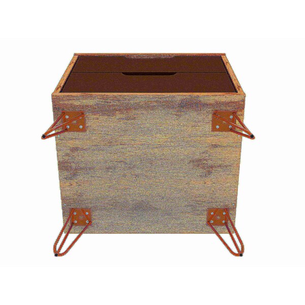 Manhattan Comfort Rockefeller Nightstand 2.0 in Nature and Textured Grey (Set of 2) - 2-102GMC7
