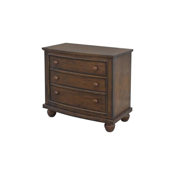 Fine-Line Bahama Shutter Wood 3 Drawer Nightstand Tropical Walnut - FI2493693