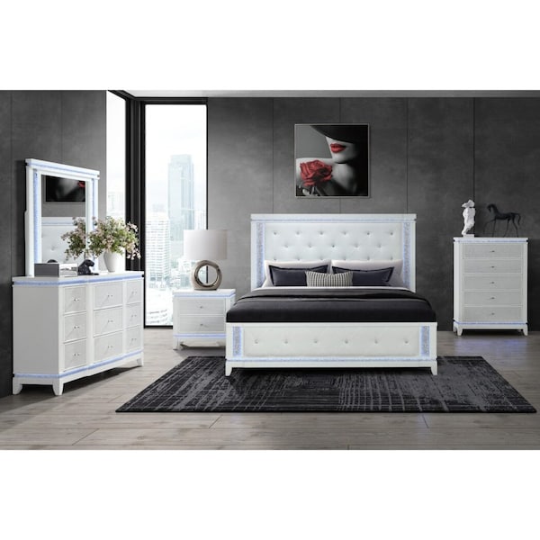 Global Furniture Usa Contemporary Alina Nightstand With Led And Usb - 5535