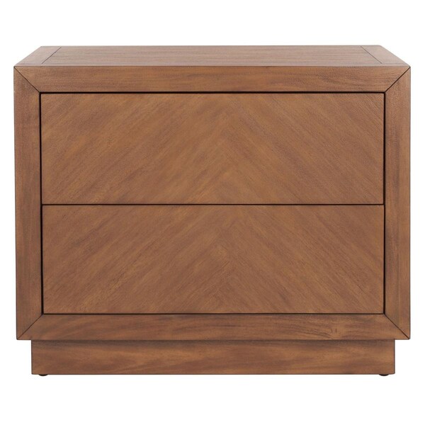 Safavieh Steve 2 Drawer Wood Nightstand, Brown - SFV7700A