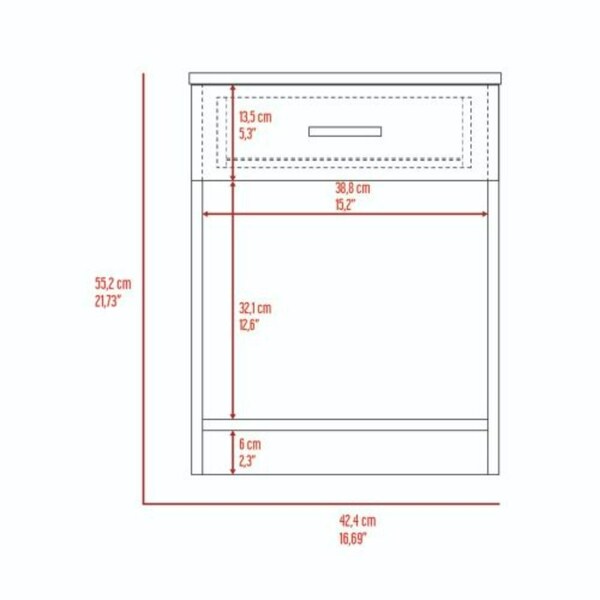Tuhome Eco Nightstand, Superior Top, One Drawer, Lower Shelf, White - MLB6732