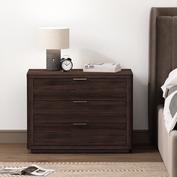 Manhattan Comfort Evelyn 32in Nightstand 4.0 in Brown - NS014-BR