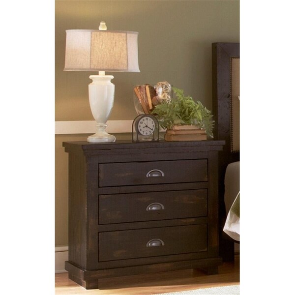 Procomfort Willow Casual Style Night Stand, Distressed Black - PR820187
