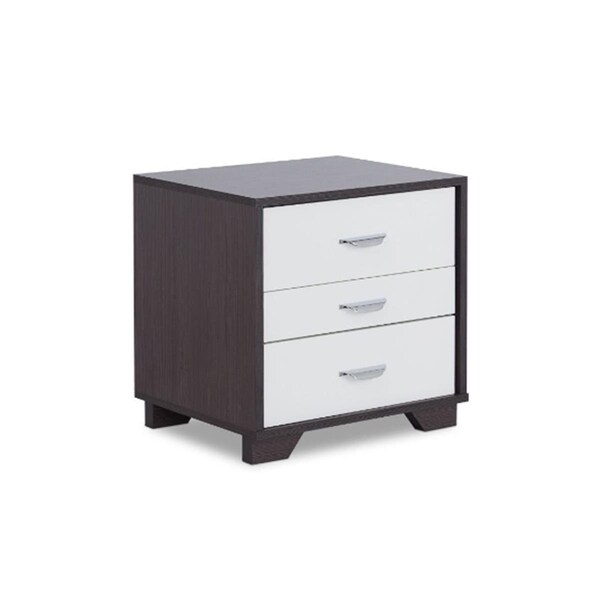 Gfancy Fixtures Black & White Metal 3 Drawer Nightstand - GF2627464