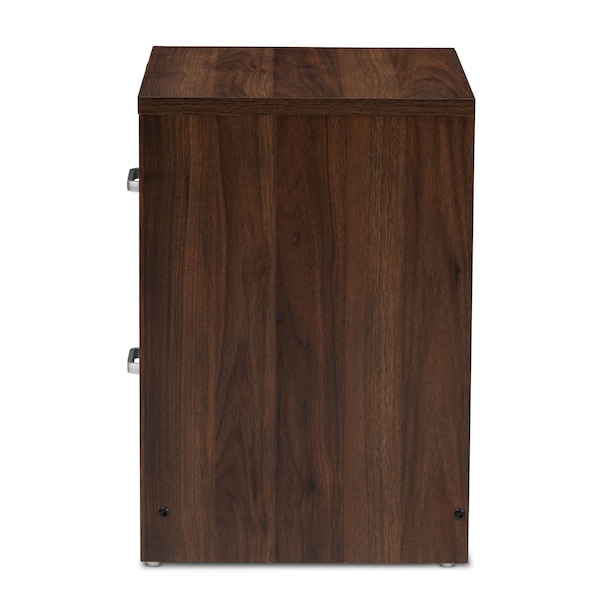 Baxton Studio Hansel Modern 2-Drawer Dark Brown and Dark Grey Finished Nightstand - 147-8259