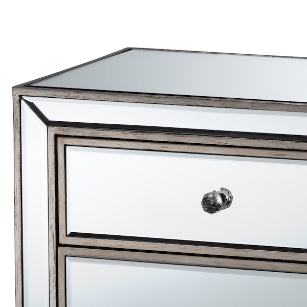 Baxton Studio Fadri Contemporary Glam and Luxe Mirrored 2-Drawer Nightstand - 174-11067-ZORO