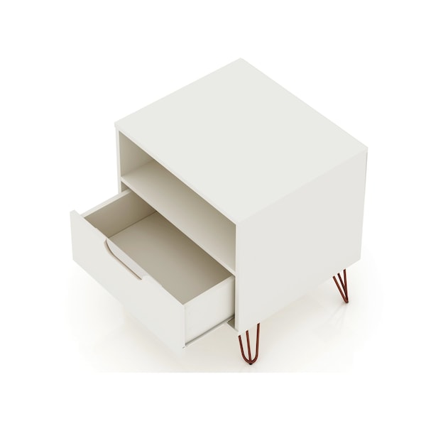 Manhattan Comfort Rockefeller Nightstand 1.0 in Off White (Set of 2) - 2-101GMC8