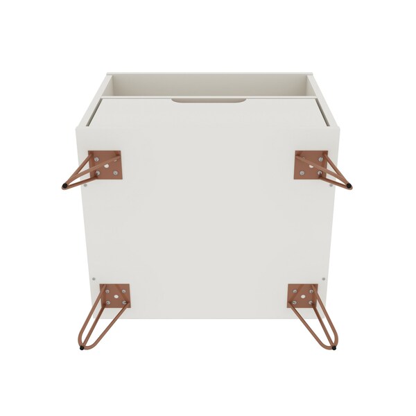 Manhattan Comfort Rockefeller Nightstand 1.0 in Off White (Set of 2) - 2-101GMC8