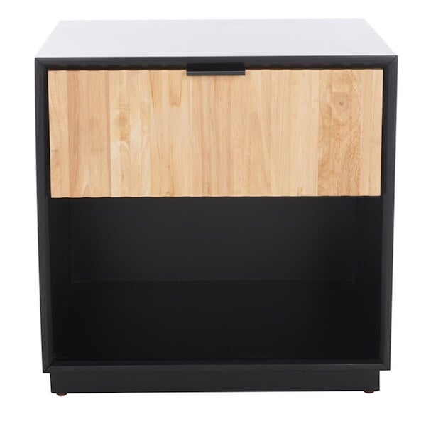 Safavieh Grayden I 1 Drawer Nightstand, Black & Natural - NST9203B