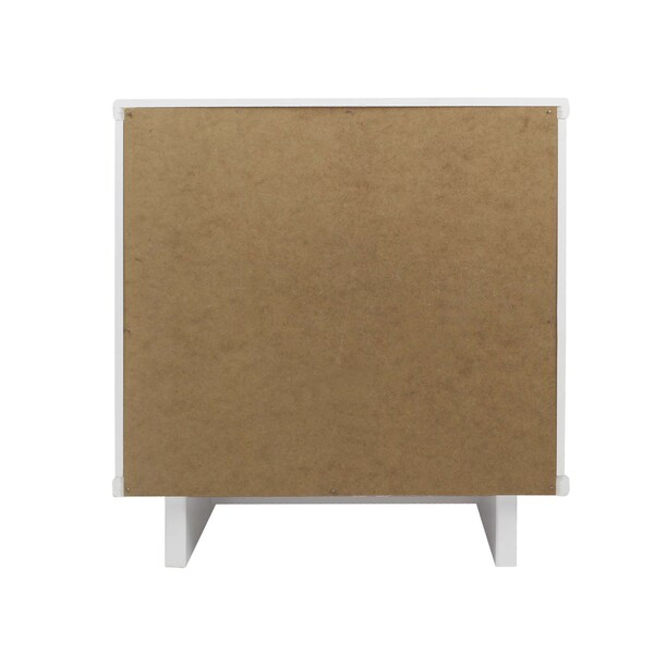 Manhattan Comfort Granville White 1-Drawer Nightstand, 2PK - 2-NS-5001
