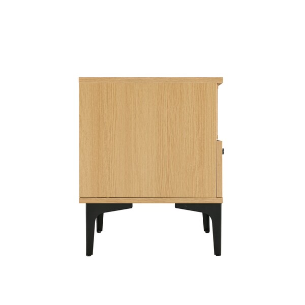 Manhattan Comfort Amara Nightstand in Natural Oak- Set of 2 - 2-NS006-NA