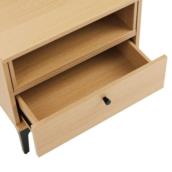 Manhattan Comfort Amara Nightstand in Natural Oak- Set of 2 - 2-NS006-NA