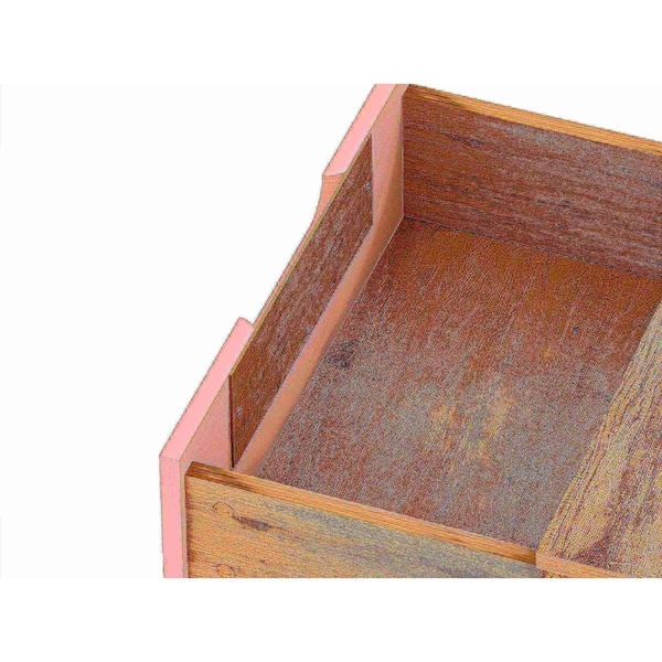 Manhattan Comfort Rockefeller Nightstand 2.0 in Nature and Rose Pink (Set of 2) - 2-102GMC6