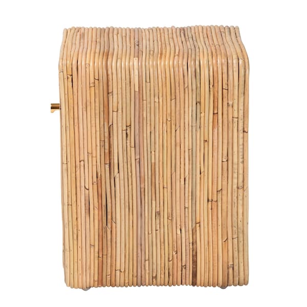 Bali & Pari Rosina Bohemian Natural Rattan 1-Drawer Nightstand - 244-13678-ZORO