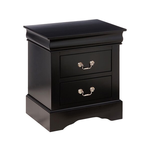 Acme Mid-Century Modern 2-Drawer Nightstand in Black - ER-021BK