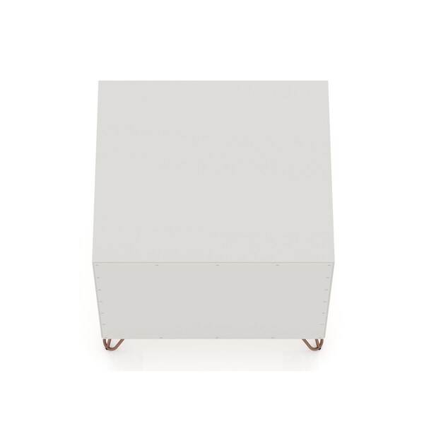 Manhattan Comfort Rockefeller Nightstand 1.0 in Off White and Nature (Set of 2) - 2-101GMC3